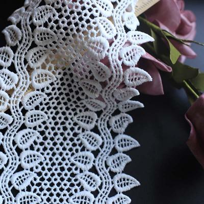 guipure embroidered lace fabric for bridal dresses