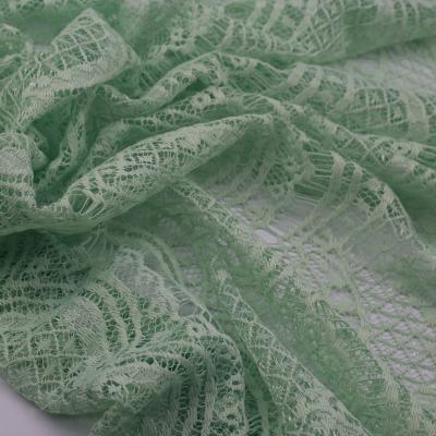 green flower lace fabric